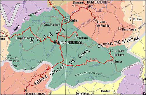 Mapa de Nova Friburgo.